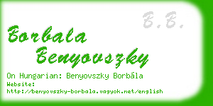 borbala benyovszky business card