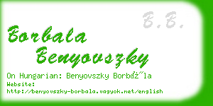 borbala benyovszky business card